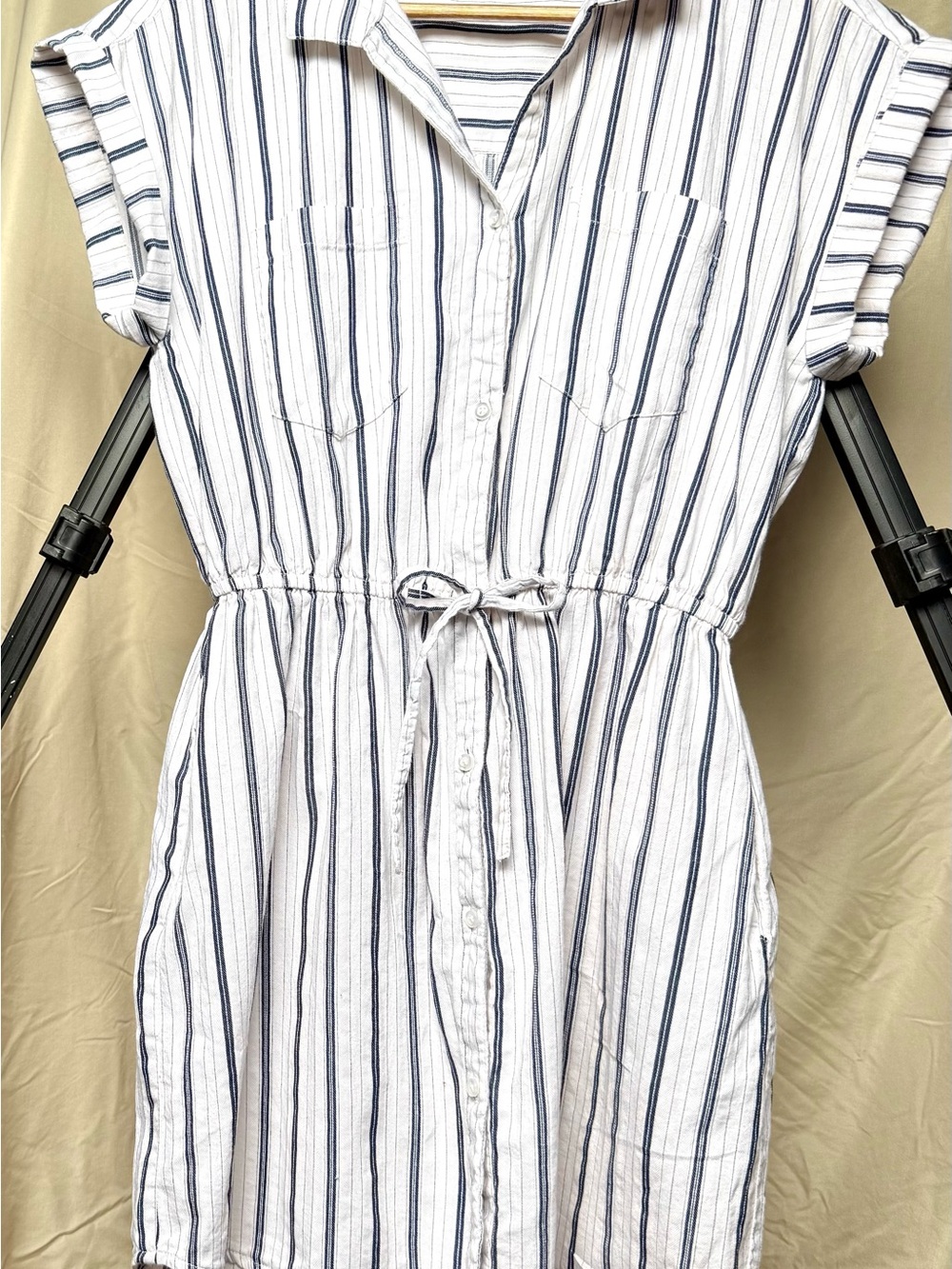 White and Blue Striped Dress